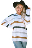 Striped Popcorn Knit Sweater