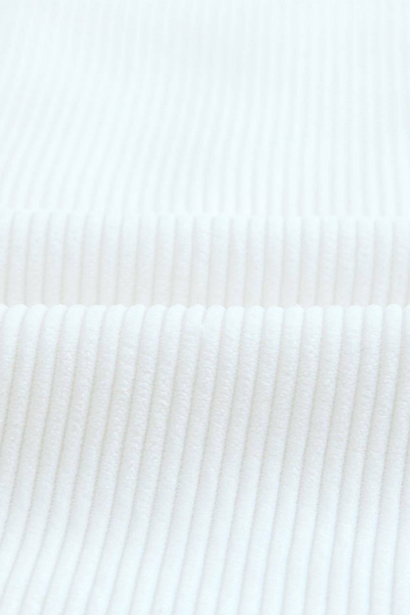 White Color Block Button Shirt with Pocket