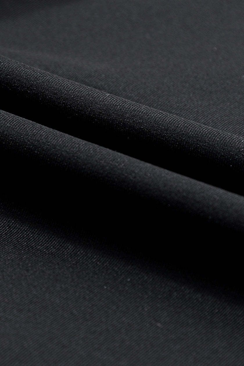 Black Exposed Seam High Waist Pocketed Joggers