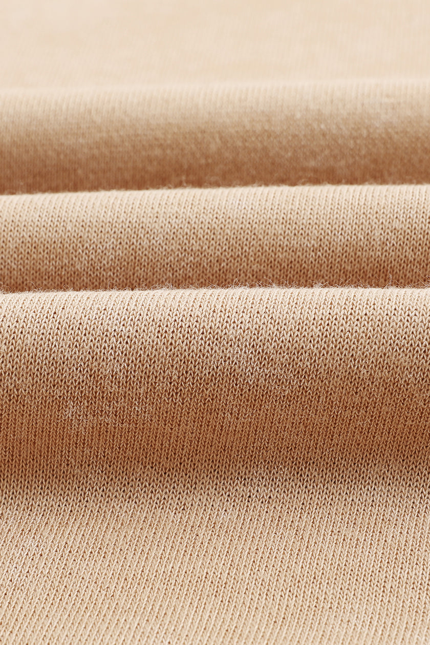 Khaki Drop Shoulder Ribbed Trim Oversized Sweatshirt