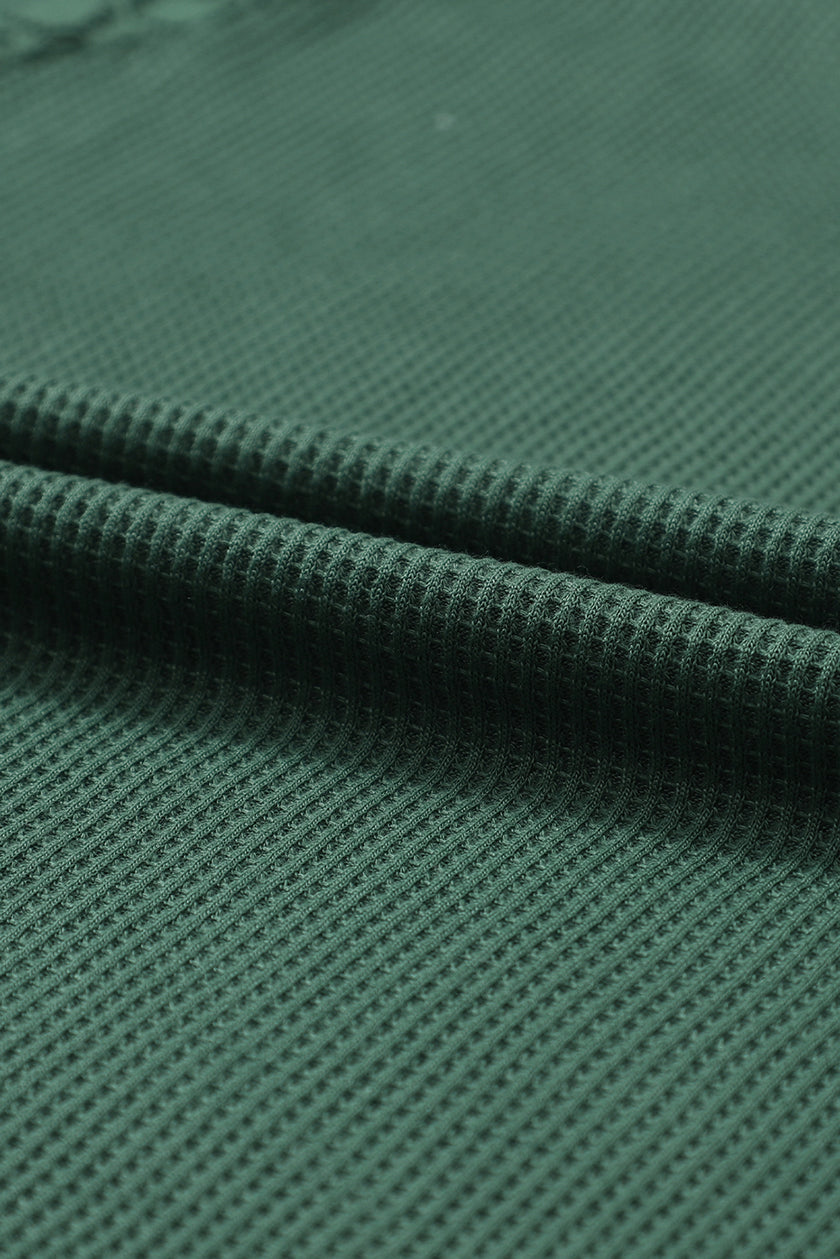 Green Lace Long Sleeve Textured Pullover