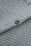Gray Retro Quilted Flap Pocket Button Shacket