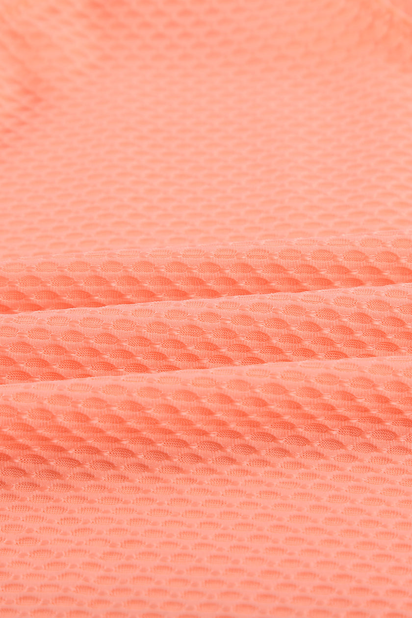 Orange Printed Splicing Racerback Tankini