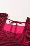 Red Tie Back Square Neck Velvet Babydoll Dress
